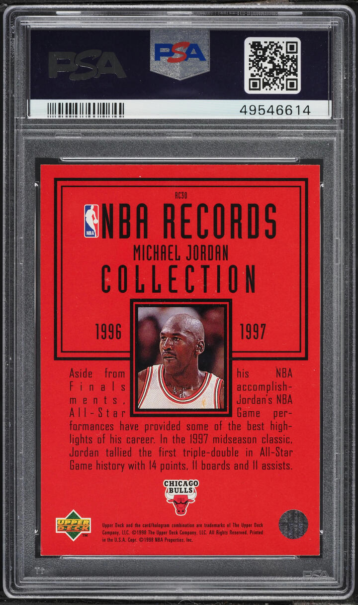 1997 Upper Deck Records Collection Michael Jordan #RC30 PSA 9 MINT - Photo 2