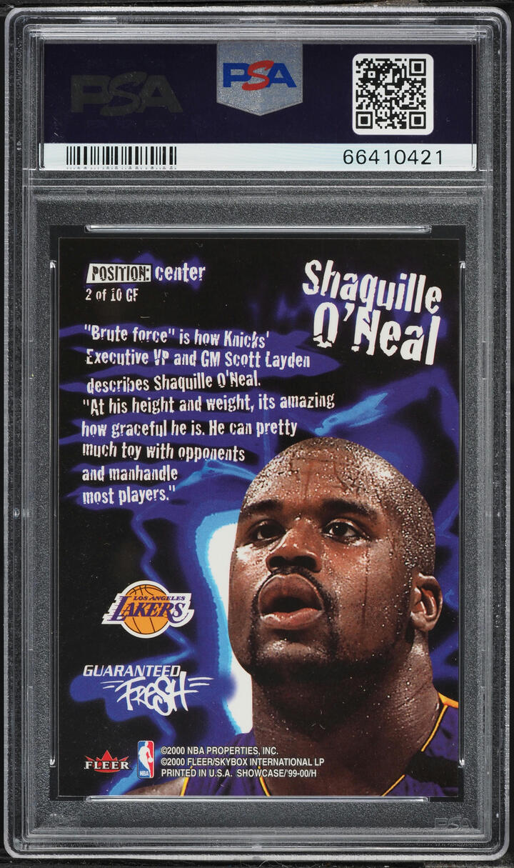 1999 Flair Showcase Guaranteed Fresh Shaquille O'Neal #2 PSA 10 GEM MINT - Photo 2