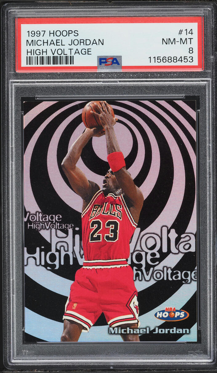 1997 Hoops High Voltage Michael Jordan #14 PSA 8 NM-MT - Photo 1