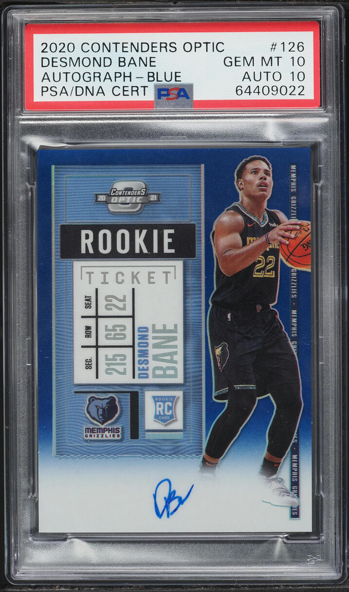 2020 Panini Contenders Optic Blue Desmond Bane ROOKIE AUTO DNA 10 /99 #126 PSA 10 GEM MINT - Photo 1