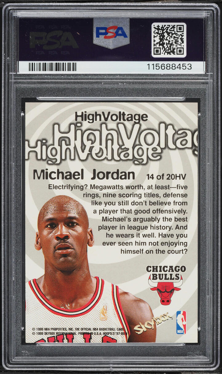 1997 Hoops High Voltage Michael Jordan #14 PSA 8 NM-MT - Photo 2