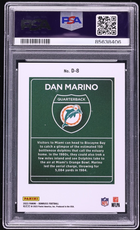 2023 Donruss Downtown Dan Marino #D-8 PSA 10 GEM MINT