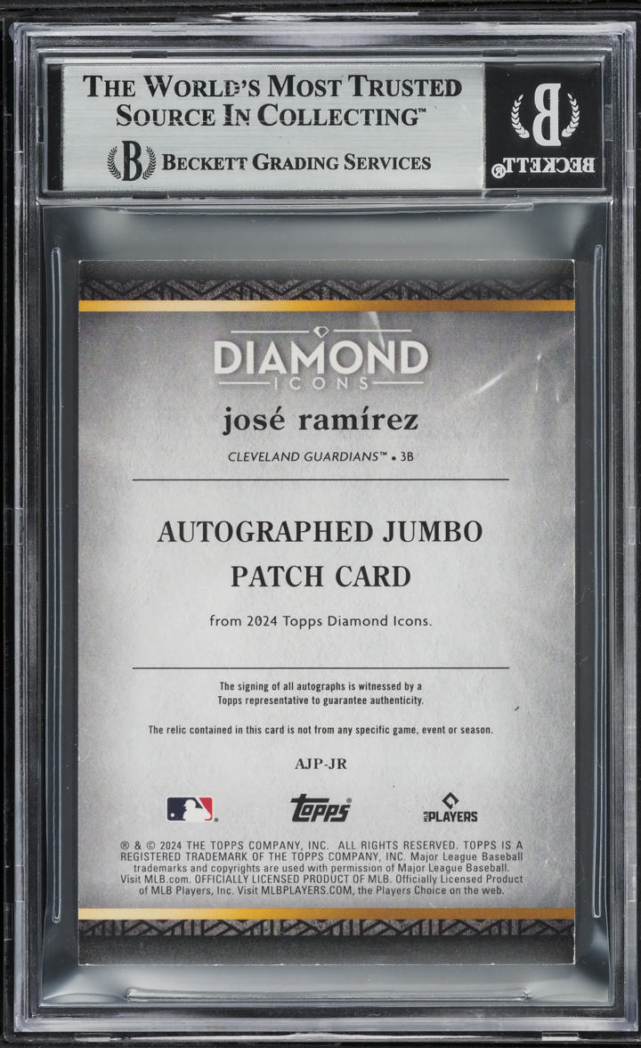 2024 Topps Diamond Icons Jumbo Gold Jose Ramirez PATCH AUTO 1/1 #AJP-JR BGS 8.5
