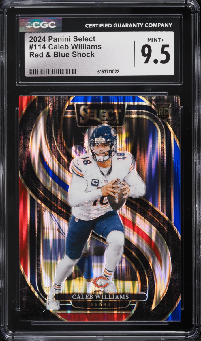 2024 Select Premier Level Red & Blue Shock Caleb Williams ROOKIE #114 CGC 9.5 MINT+