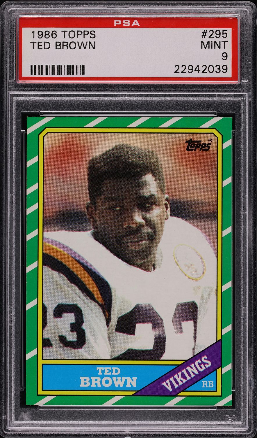 1986 Topps Football Ted Brown #295 PSA 9 MINT