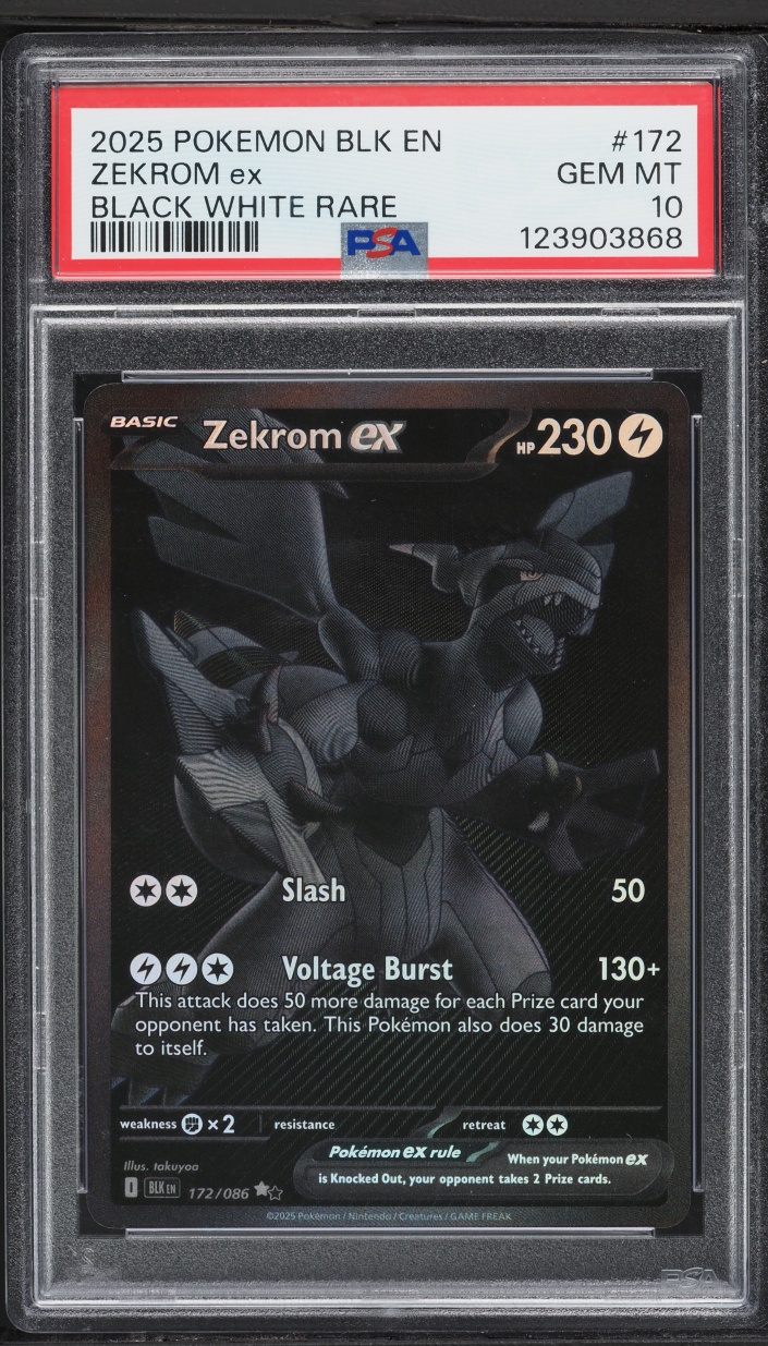 2025 Pokemon Scarlet & Violet Black Bolt BWR Zekrom ex #172 PSA 10 GEM MINT