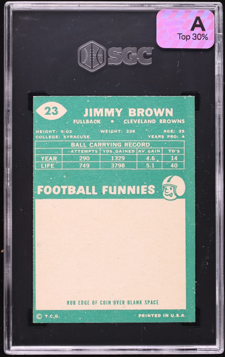 1960 Topps Football Jim Brown #23 SGC 7 NRMT
