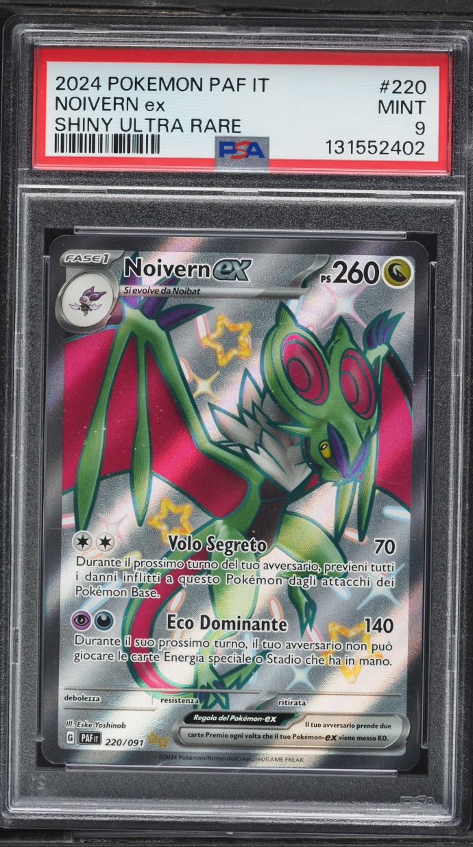 2024 Pokemon Italian Scarlet & Violet Paldean Fates Full Art Shiny Noivern ex #220 PSA 9 MINT