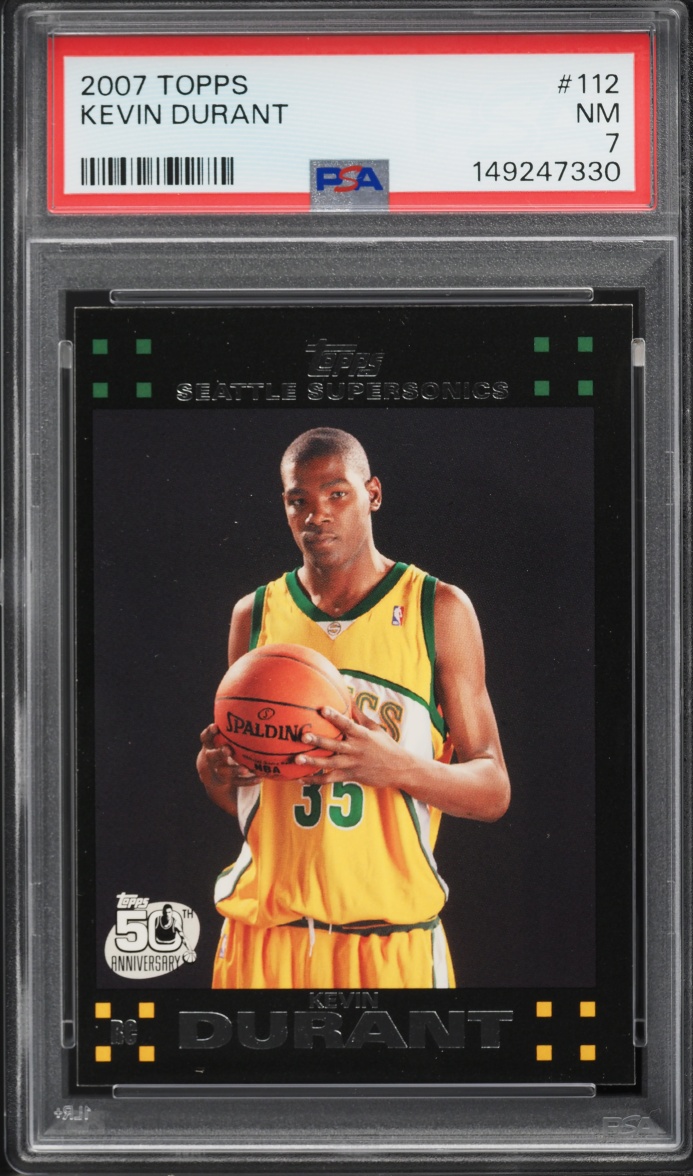 2007 Topps Basketball Kevin Durant ROOKIE #112 PSA 7 NRMT
