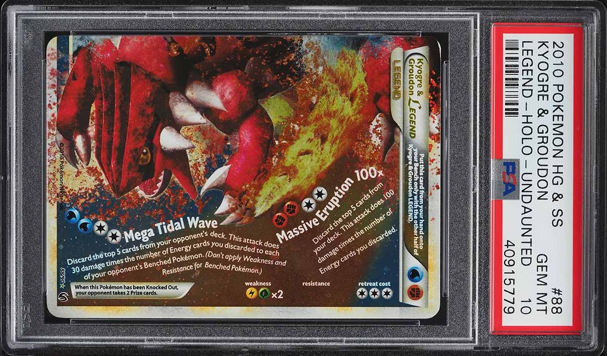 2010 Pokemon Heartgold & Soulsilver Undaunted Kyogre & Groudon Legend PSA 10 GEM