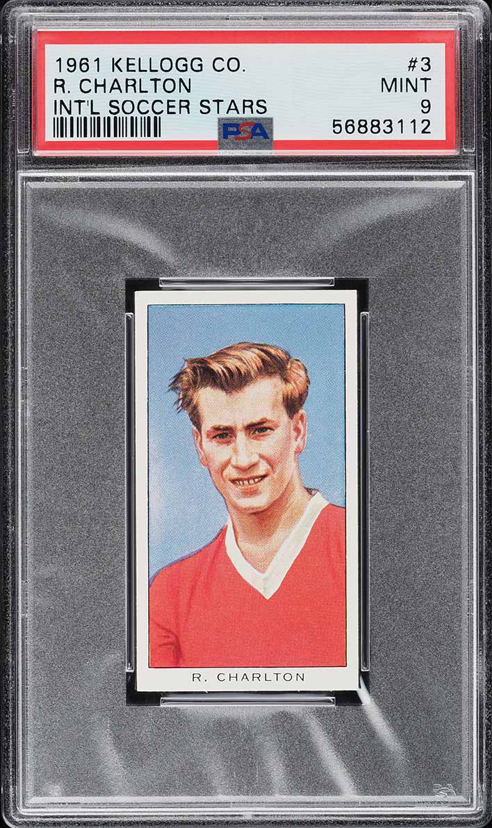 1961 Kellogg International Soccer Stars Bobby Charlton #3 PSA 9 MINT