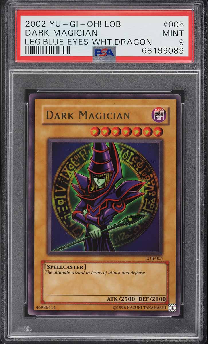 2002 Yu-Gi-Oh! Legend Of Blue-Eyes White Dragon Dark Magician #LOB-005 PSA 9 MINT
