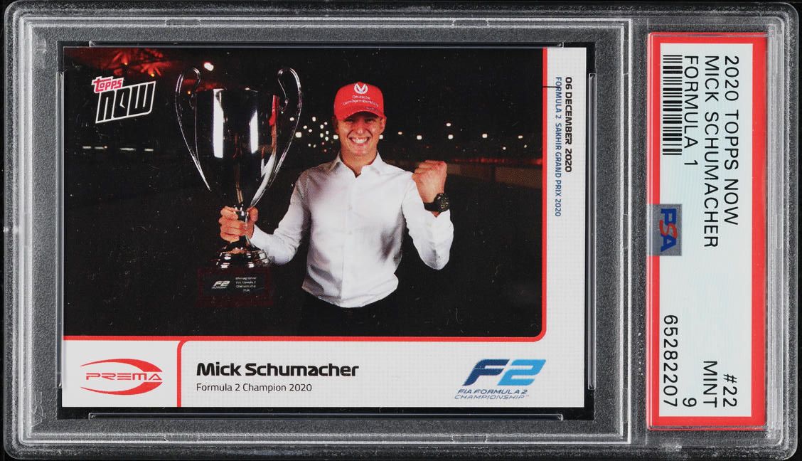 2020 Topps Now Formula 1 F1 Mick Schumacher ROOKIE #22 PSA 10 GEM