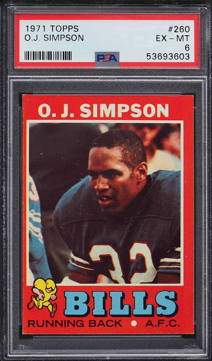 1971 Topps Football O.J. Simpson #260 PSA 6 EXMT