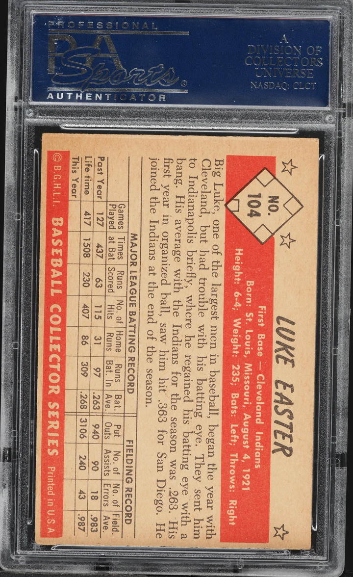 1953 Bowman Color Luke Easter #104 PSA 6.5 EXMT+