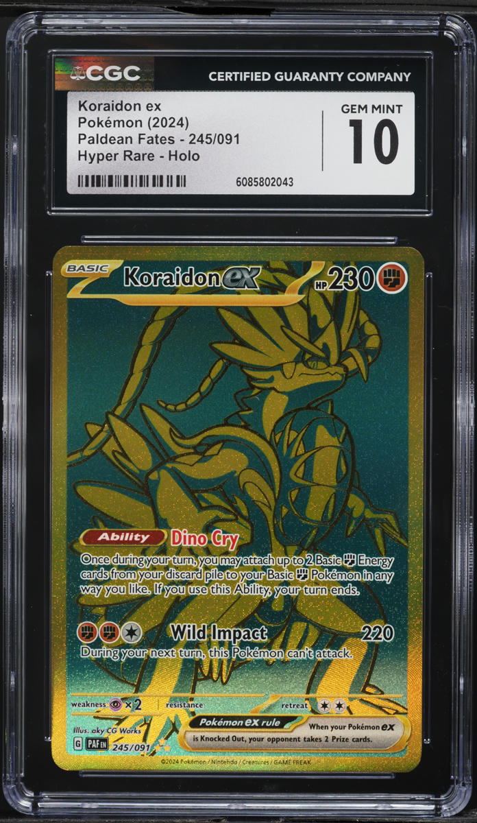 2024 Pokemon Scarlet & Violet Paldean Fates Hyper Rare Koraidon Ex #245 CGC 10 GEM MINT