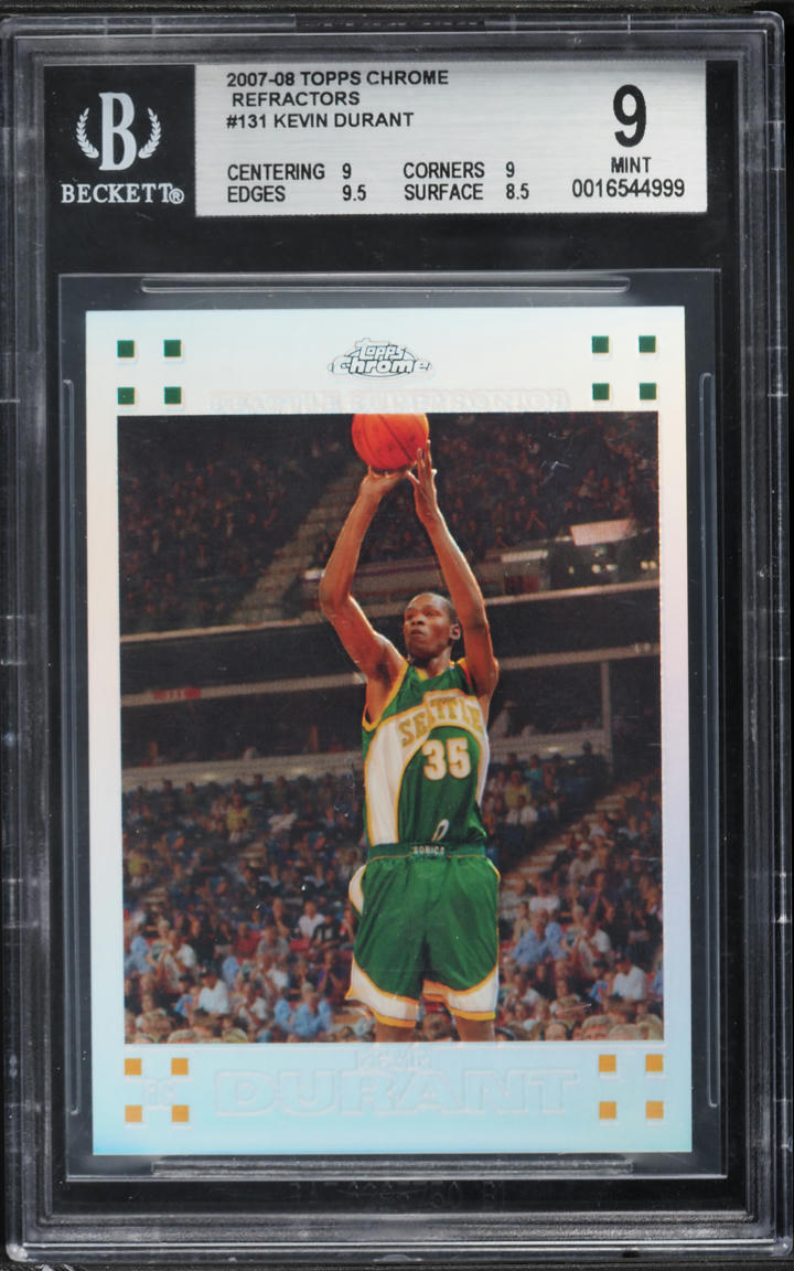 2007 Topps Chrome Refractor Kevin Durant ROOKIE /1499 #131 BGS 9 MINT
