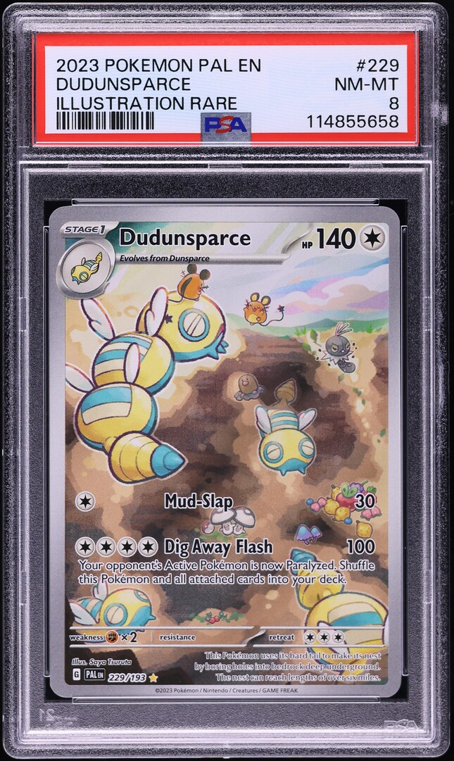 2023 Pokemon Scarlet & Violet Paldea Evolved IR Dudunsparce #229 PSA 8 NM-MT