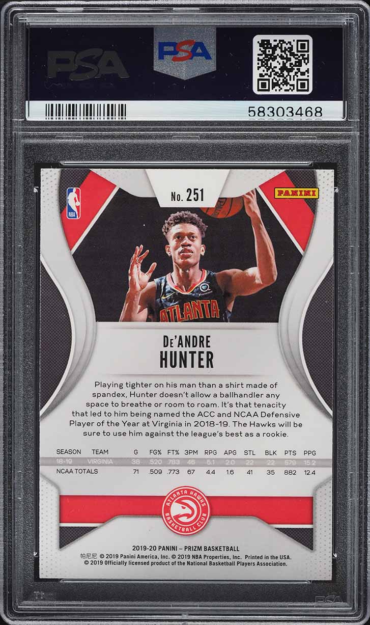 2019 Panini Prizm De'Andre Hunter ROOKIE #251 PSA 9 MINT