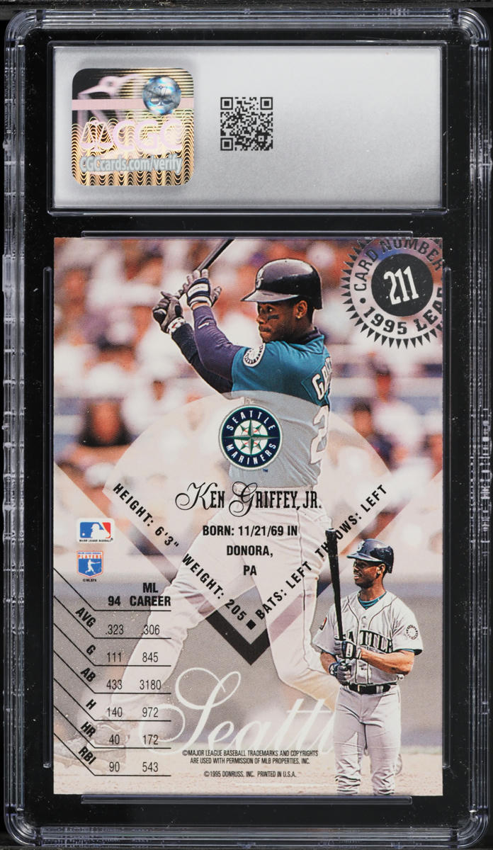 1995 Leaf Ken Griffey Jr. #211 CGC 10 GEM MINT