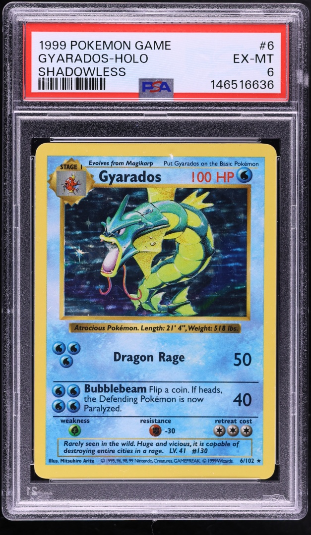 1999 Pokemon Base Set Shadowless Holo Gyarados #6 PSA 6 EXMT