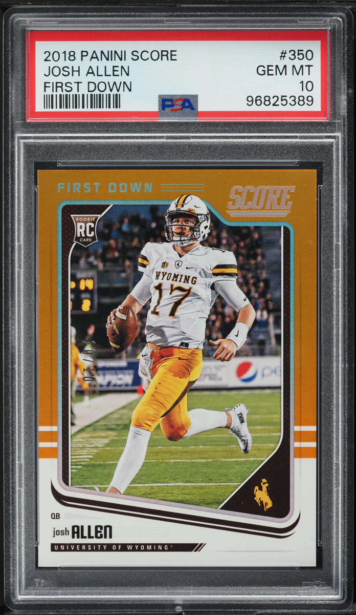 2018 Score First Down Josh Allen ROOKIE 10/10 #350 PSA 10 GEM MINT