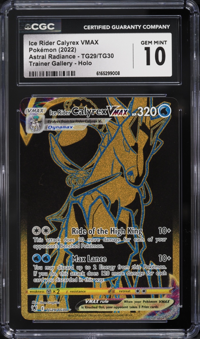 2022 Pokemon Sword & Shield Astral Radiance Gold Rare Ice Rider Calyrex VMAX #TG29 CGC 10 GEM