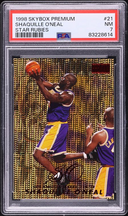 1998 Skybox Premium Star Rubies Shaquille O'Neal /50 #21 PSA 7 NRMT