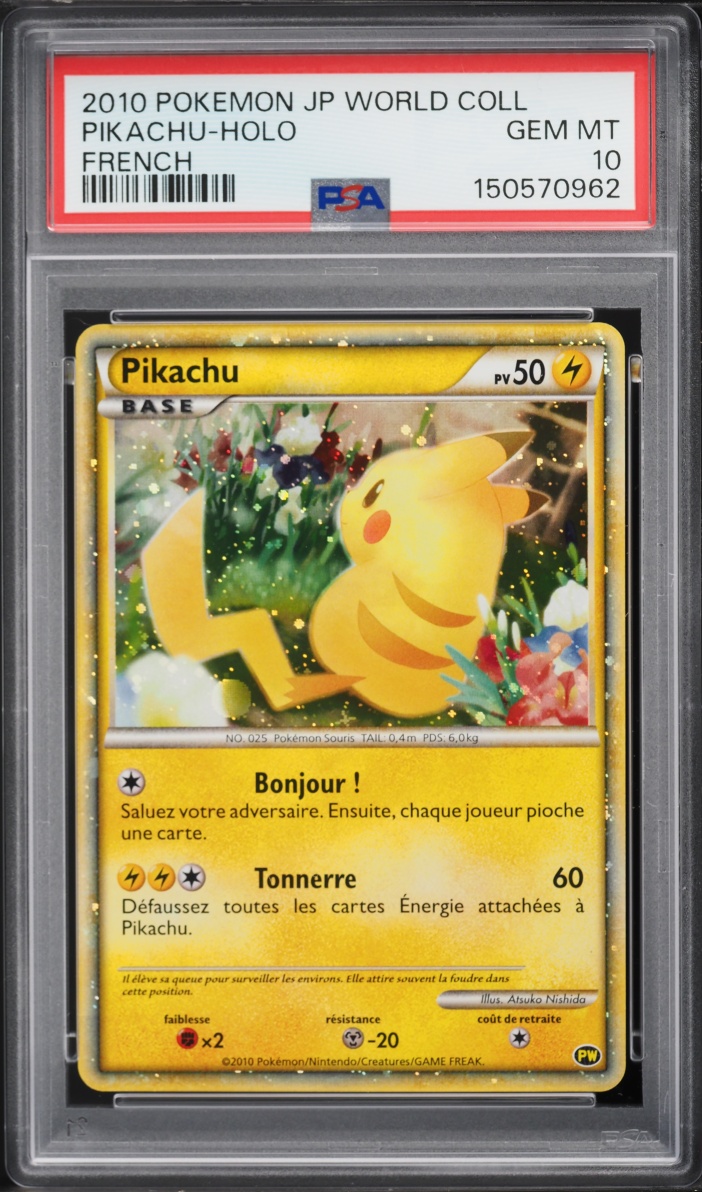 2010 Pokemon French Heartgold & Soulsilver World Collection Holo Pikachu PSA 10 GEM MINT