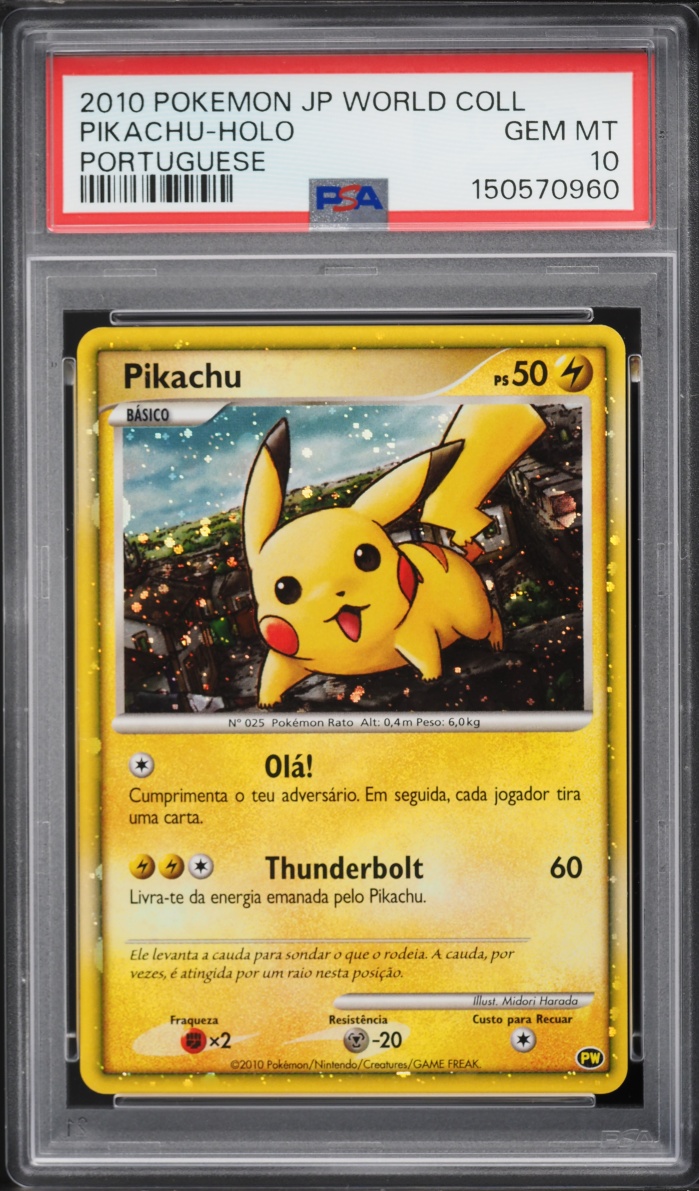 2010 Pokemon Portuguese World Collection Holo Pikachu PSA 10 GEM MINT