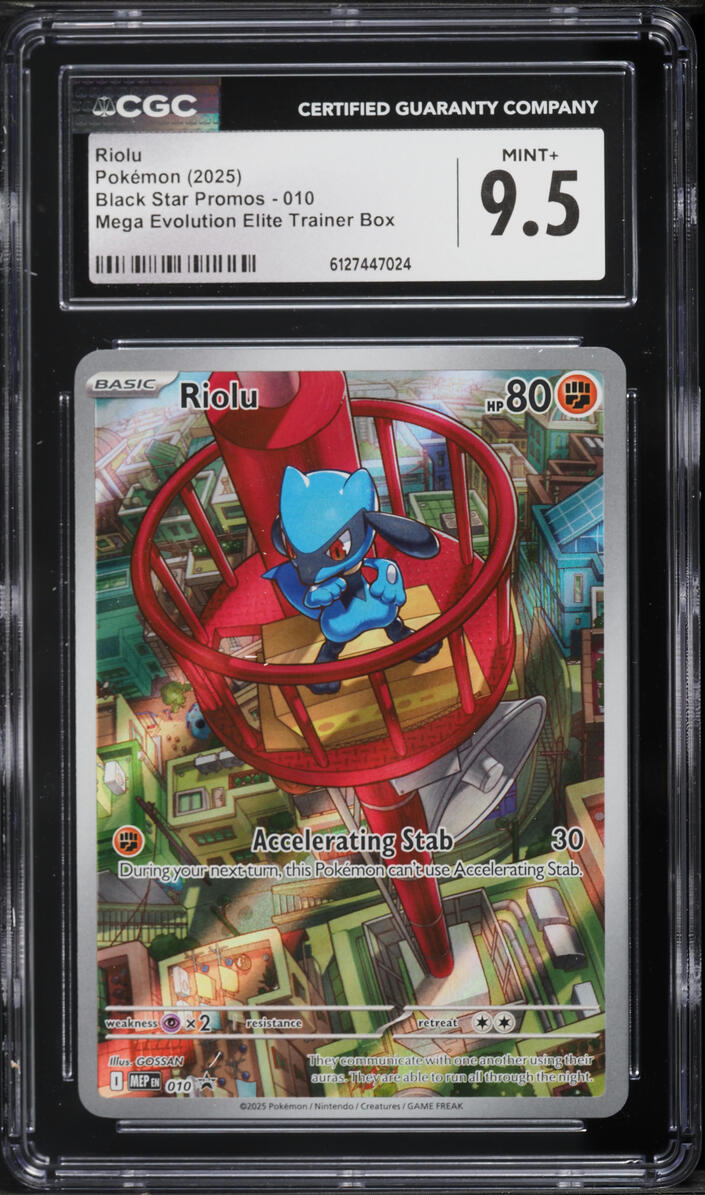 2025 Pokemon Mega Evolution Black Star Promo ETB Alt Art Riolu #10 CGC ...