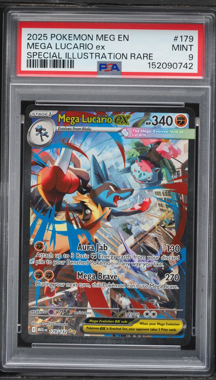 2025 Pokemon Mega Evolution SIR Mega Lucario Ex #179 PSA 9 MINT
