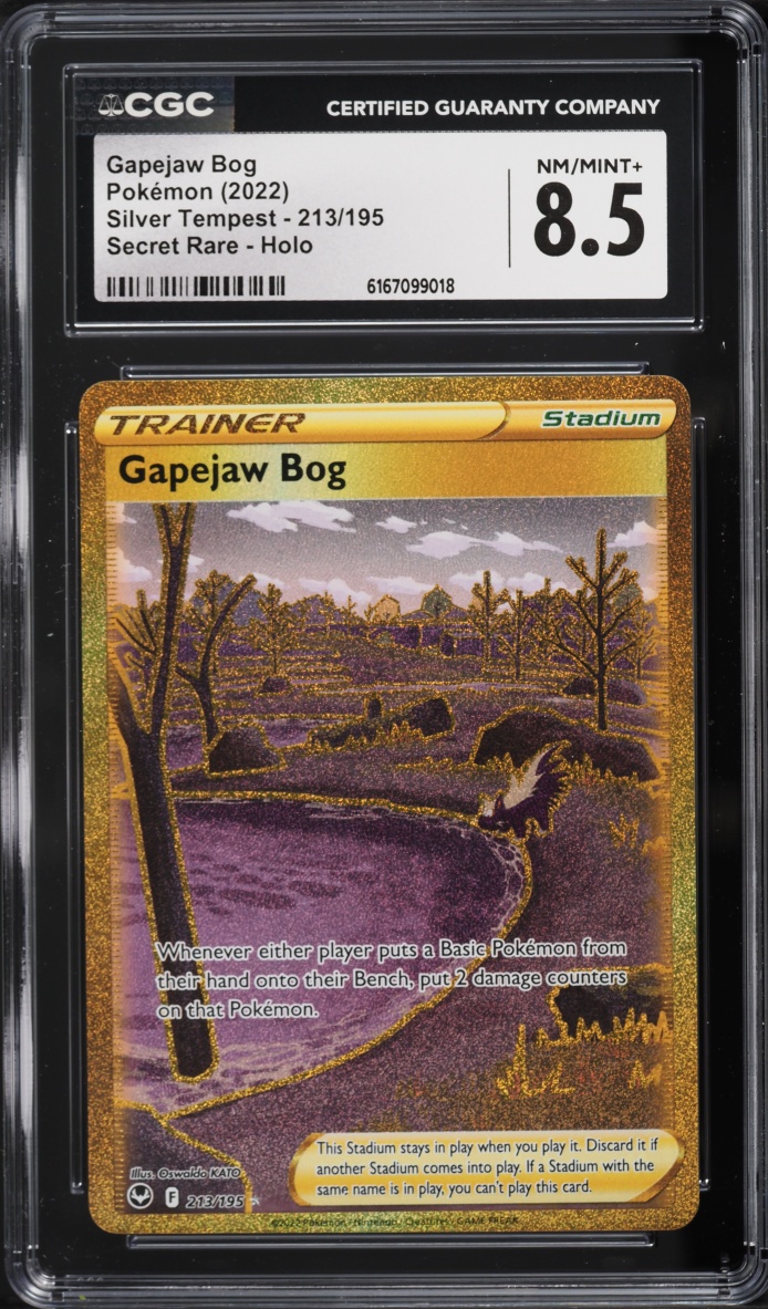 2022 Pokemon Sword & Shield Silver Tempest SEC Gapejaw Bog #213 CGC 8.5 NM-MT+