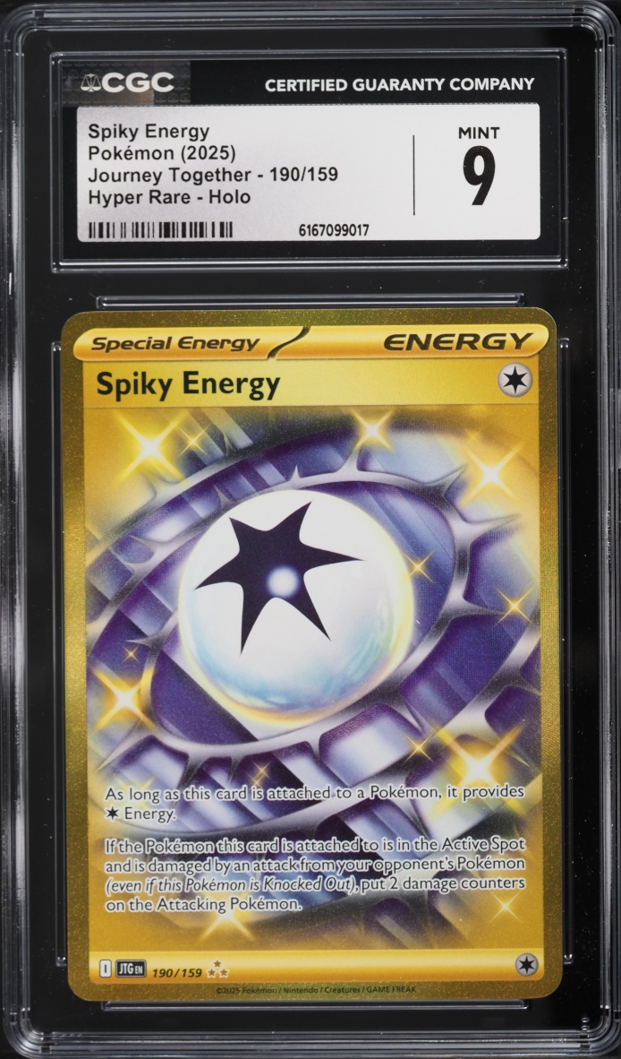 2025 Pokemon Scarlet & Violet Journey Together Gold Rare Spiky Energy #190 CGC 9 MINT