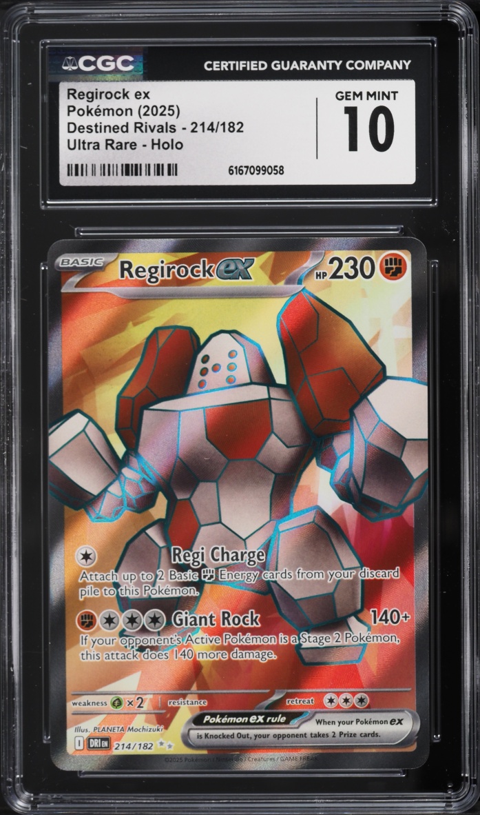 2025 Pokemon Scarlet & Violet Destined Rivals Full Art Regirock Ex #214 CGC 10 GEM MINT