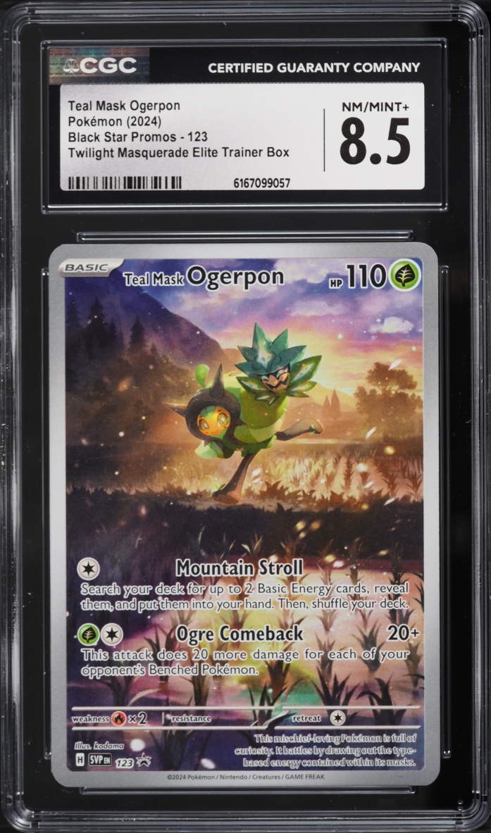 2024 Pokemon SV Promo Twilight Masquerade ETB Full Art Teal Mask Ogerpon #123 CGC 8.5 NM-MT+