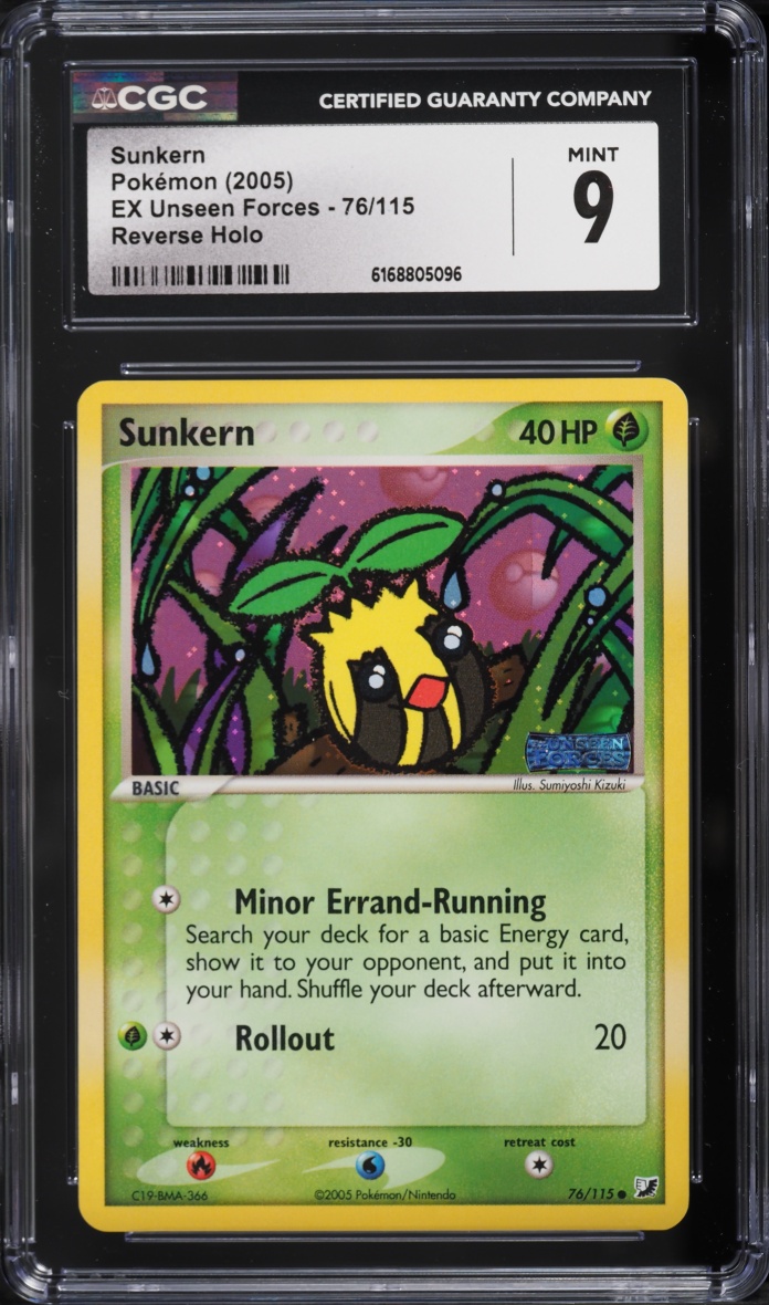 2005 Pokemon EX Unseen Forces Reverse Holo Sunkern #76 CGC 9 MINT