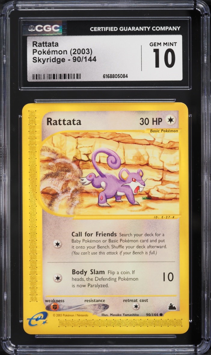 2003 Pokemon Skyridge Rattata #90 CGC 10 GEM MINT