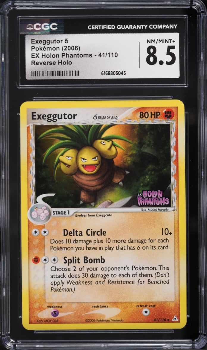 2006 Pokemon EX Holon Phantoms Reverse Holo Exeggutor #41 CGC 8.5 NM-MT+