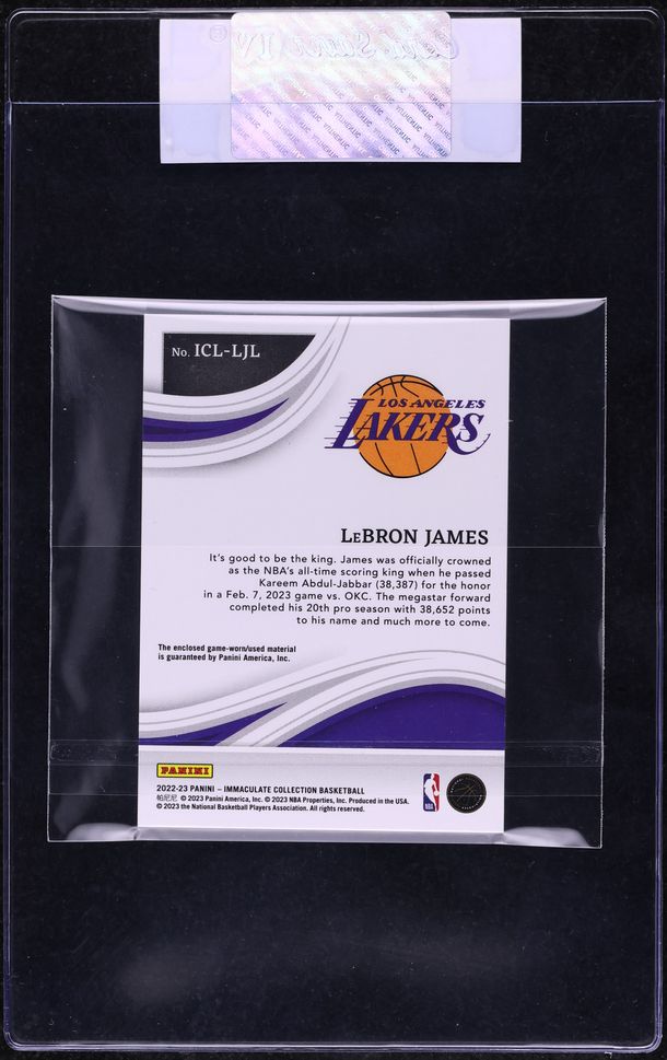 2022 Immaculate Collection LeBron James LOGOMAN PATCH 1/1 #ICL-LJL CGC AUTH