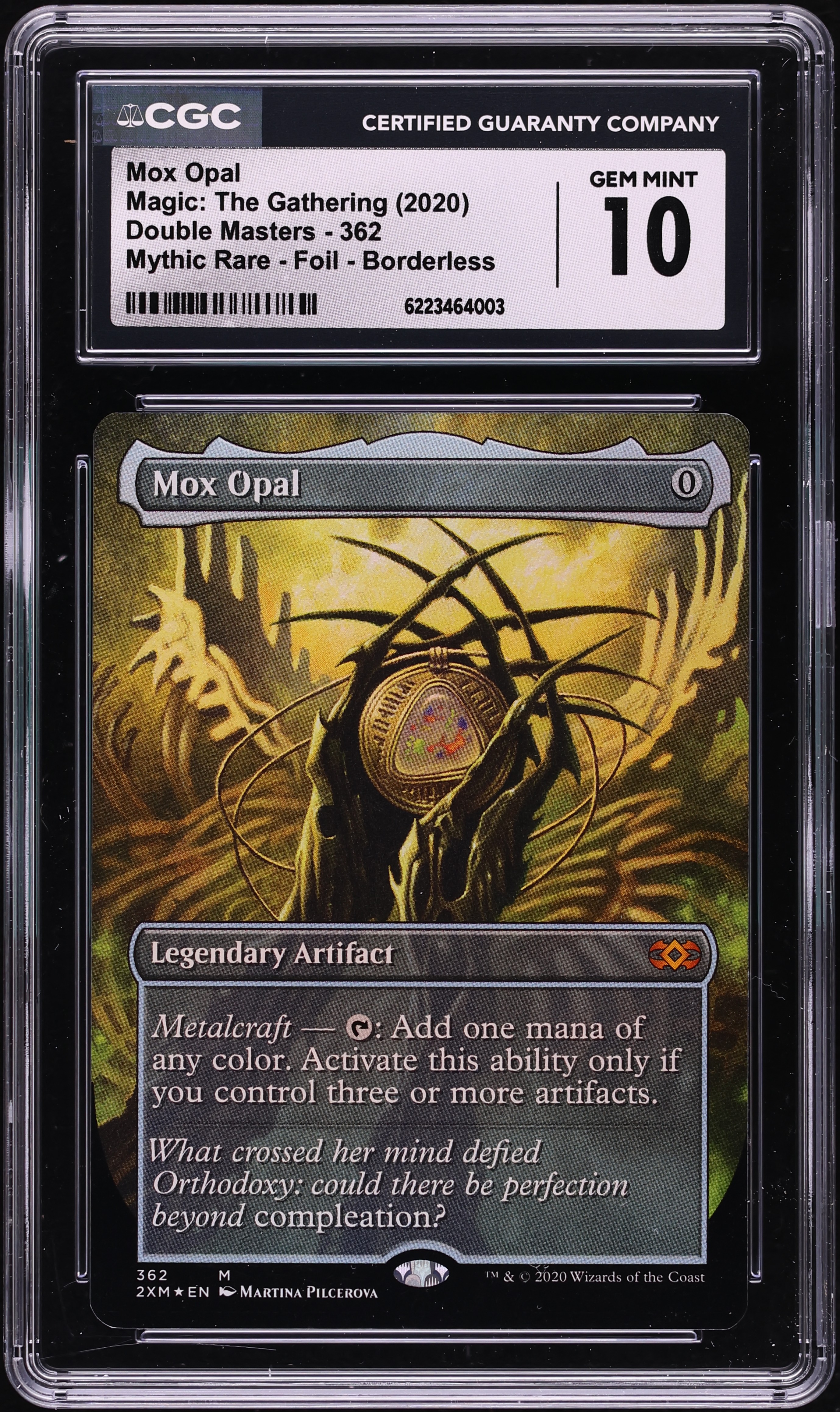 2020 Magic The Gathering MTG Double Masters Foil Borderless Mox Opal #362 CGC 10 GEM MINT