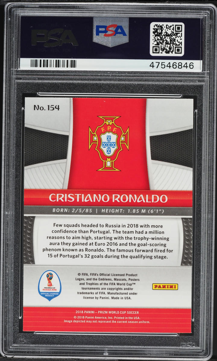 クリスティアーノ ロナウド Panini Prizm PSA 10 2018 Panini Prizm World Cup Cyrillic Cristiano Ronaldo PSA 10 GEM
