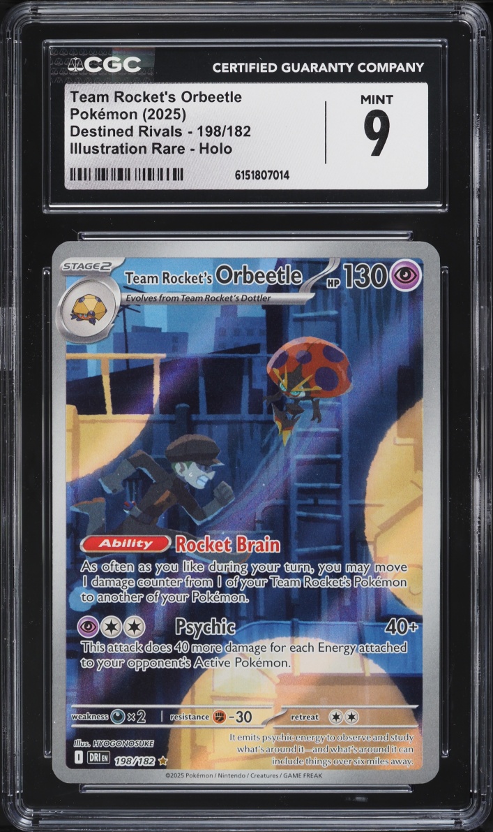 2025 Pokemon Scarlet & Violet Destined Rivals IR Team Rocket's Orbeetle #198 CGC 9 MINT