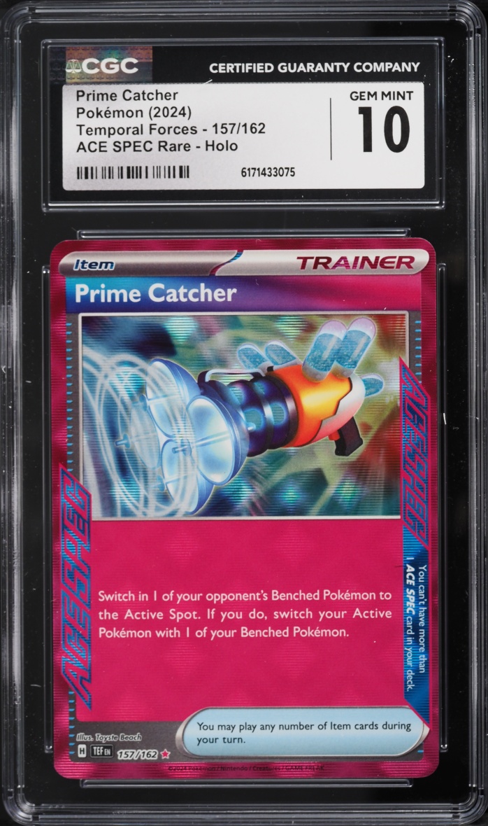 2024 Pokemon Scarlet & Violet Temporal Forces Ace Spec Prime Catcher #157 CGC 10 GEM MINT