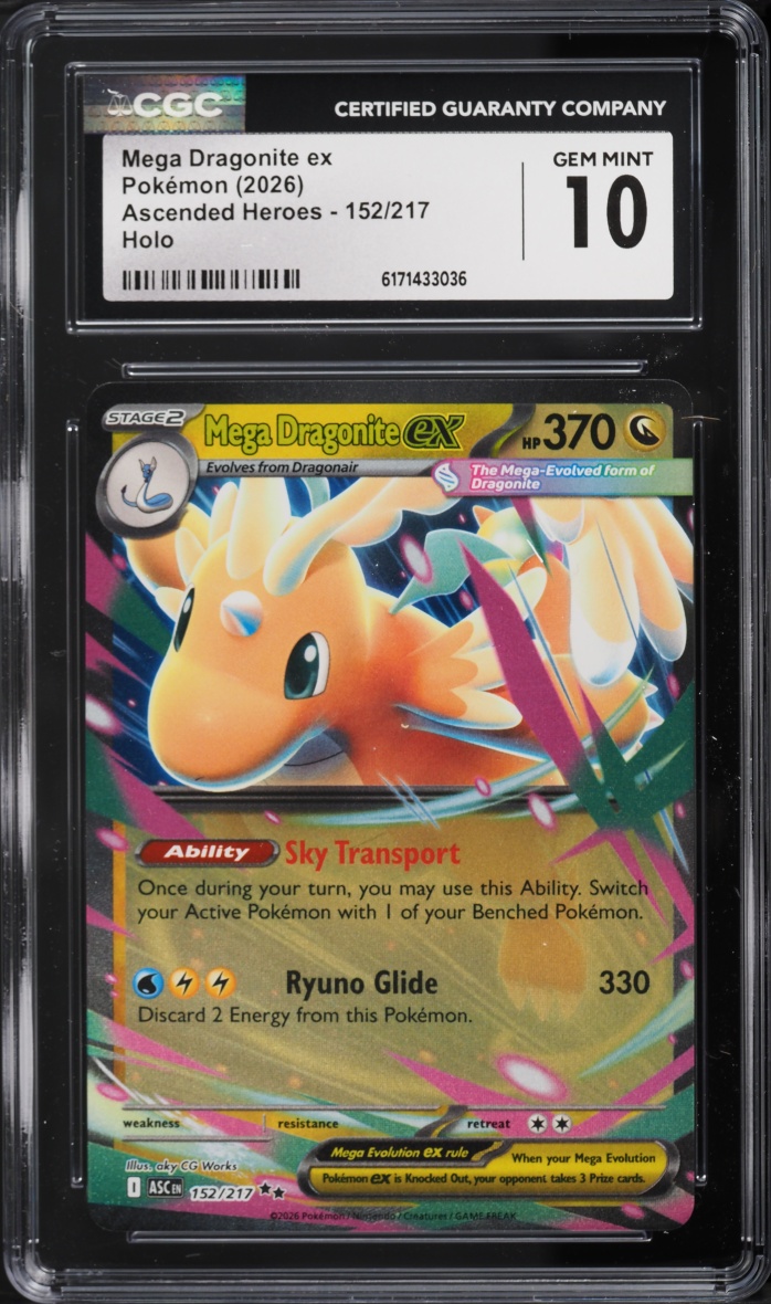 2026 Pokemon Mega Evolution Ascended Heroes Holo Mega Dragonite EX #152 CGC 10 GEM MINT