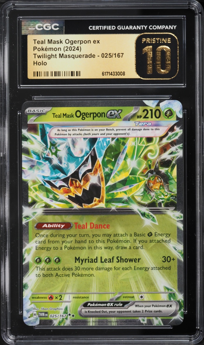 2024 Pokemon Scarlet & Violet Twilight Masquerade Holo Teal Mask Ogerpon EX #25 CGC 10 PRISTINE