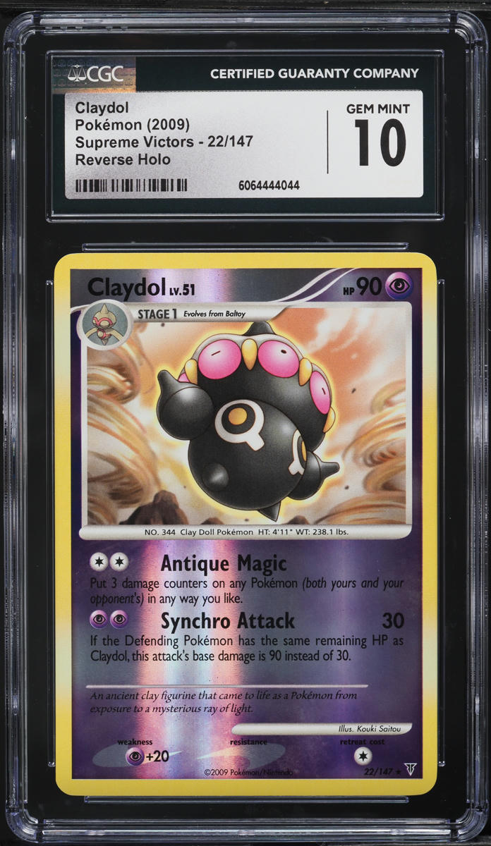 2009 Pokemon Platinum Supreme Victors Reverse Holo Claydol #22 CGC 10 GEM MINT