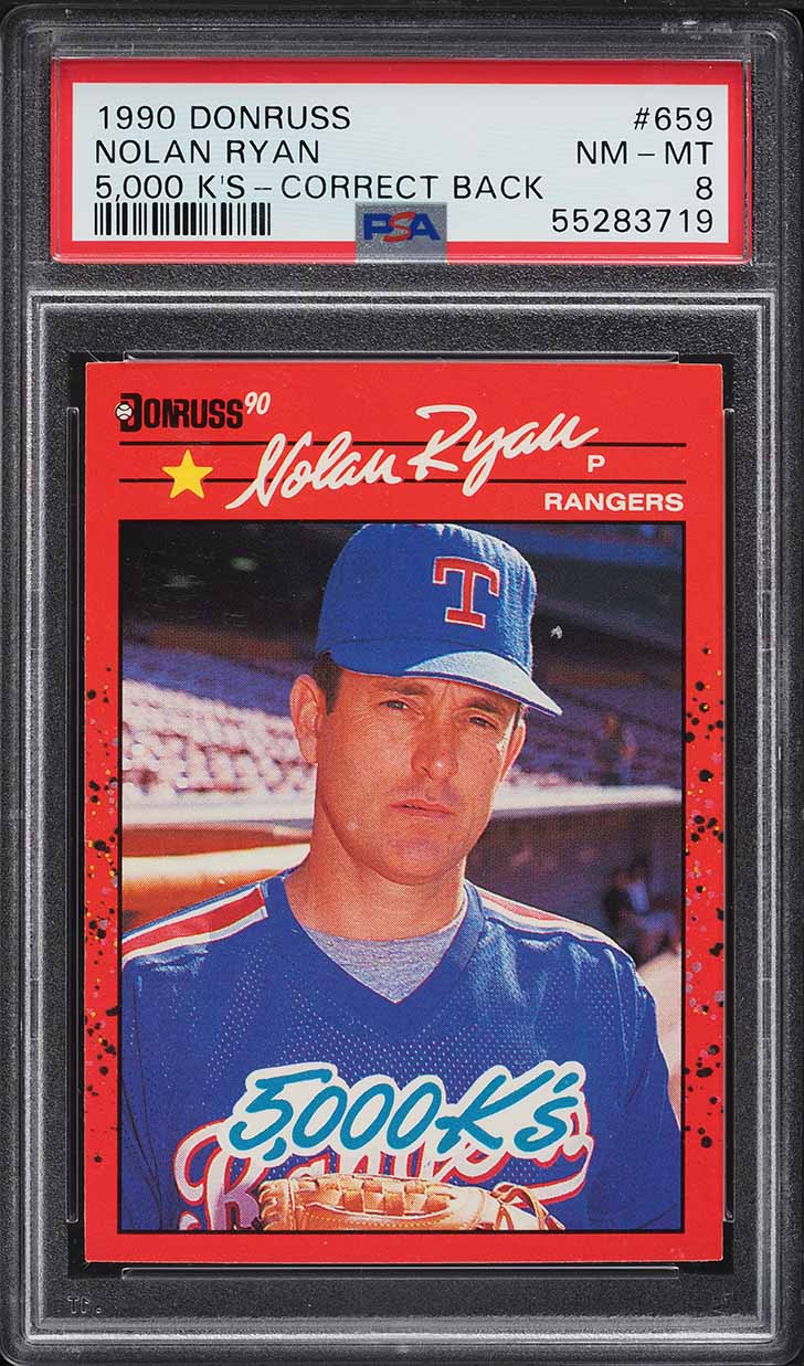1990 Donruss 5000 K's Nolan Ryan #659 PSA 8 NM-MT