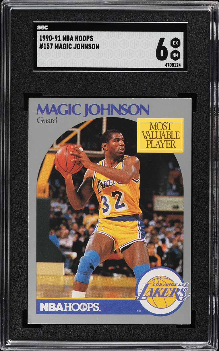 1990 Hoops Magic Johnson #157 SGC 6 EXMT