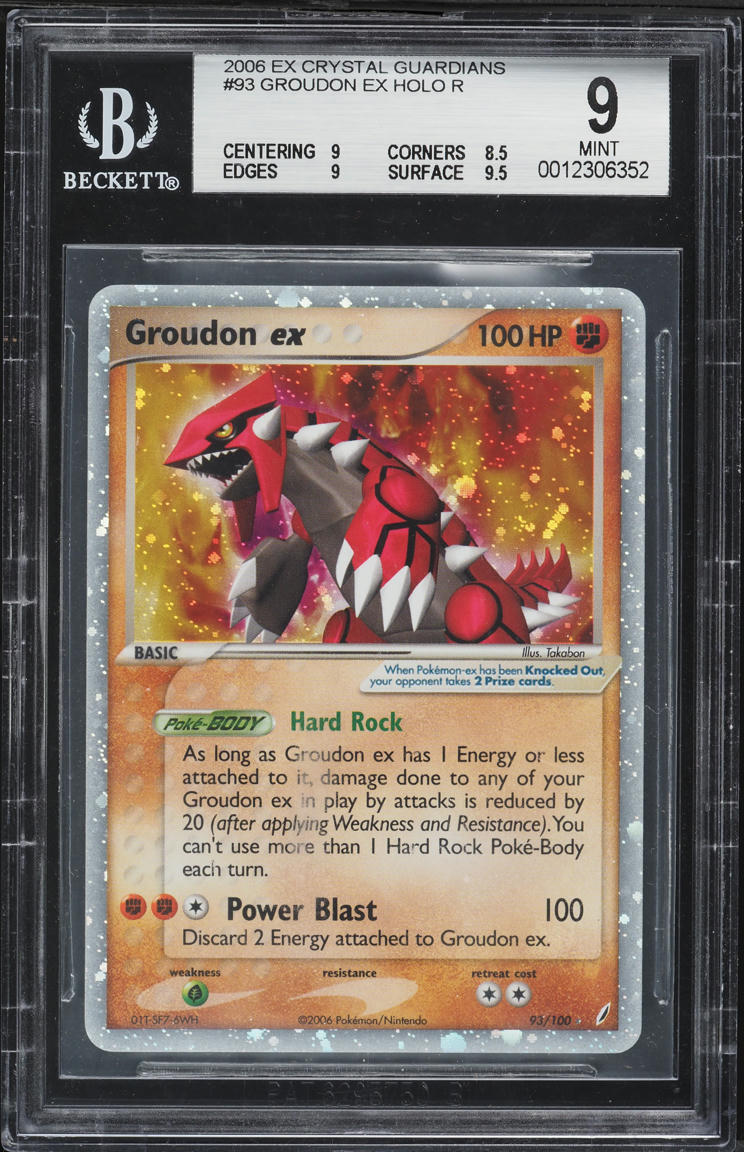 2006 Pokemon Ex Crystal Guardians Holo Groudon Ex #93 BGS 9 MINT